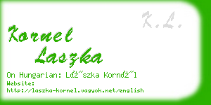 kornel laszka business card